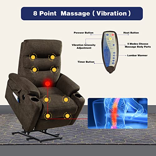 Power Lift Recliner Chair for Elderly with Heat and Massage E26016