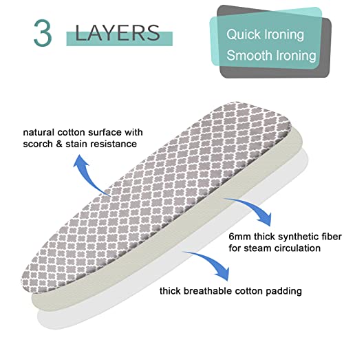 Ironing Board Cover and Pad Replacement with Scorch Resistant Padding, 18" x 49" R797869