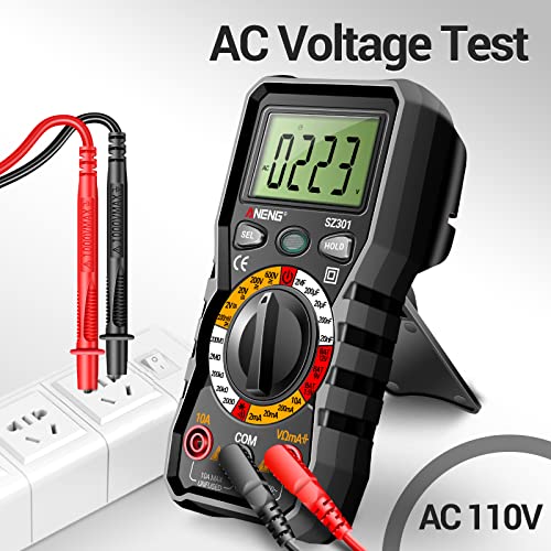 Digital Multimeter with Case, AC DC Voltmeter, Ohm Volt Amp Meter L485084