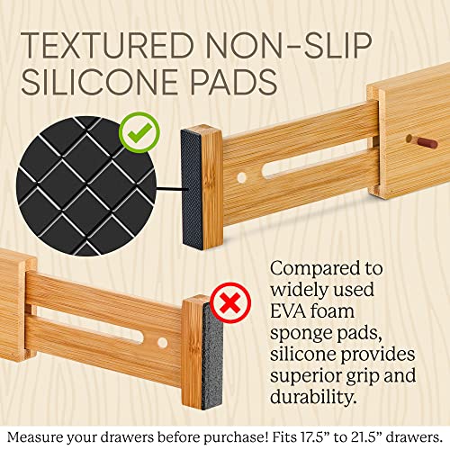 Bamboo expandable drawer dividers for clothes, kitchen, and bathroom B551