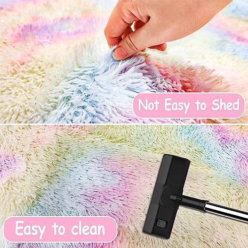 Fluffy Plush Area Rug 5x8 for Girls Bedroom H808