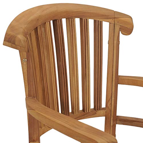 Teak Wood Patio Dining Chairs with Armrests, Set of 2 T477551