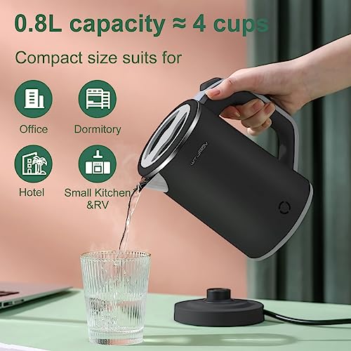 Electric Kettle Stainless Steel 0.8L Portable Hot Water Kettle H60946