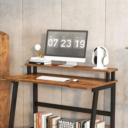 Compact Desk with Monitor Stand for Small Spaces U2180