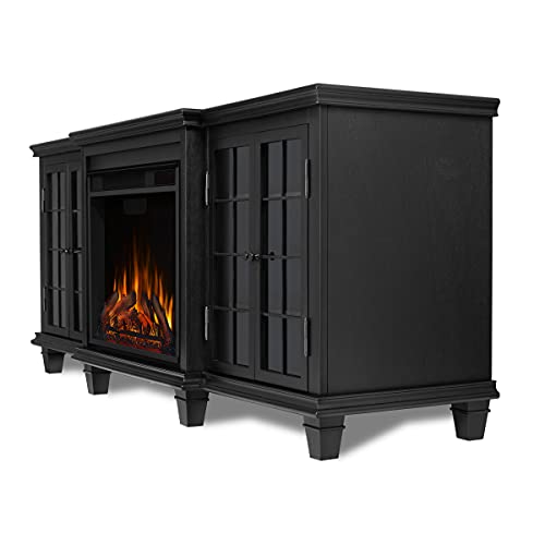 Electric Fireplace TV Stand for TVs up to 70 inches with Adjustable Shelves and Storage, Remote Control, White Y4613