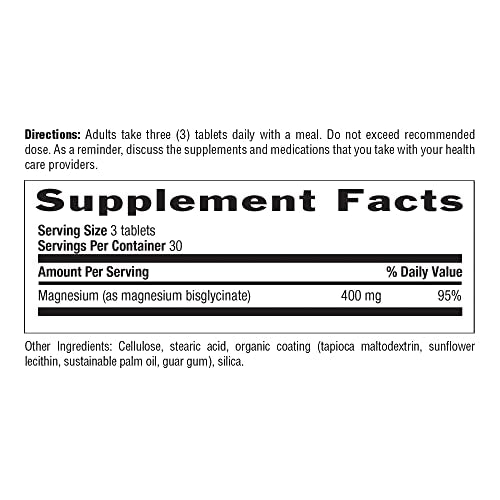 Chelated Magnesium Glycinate 400mg, 180 Tablets T7645