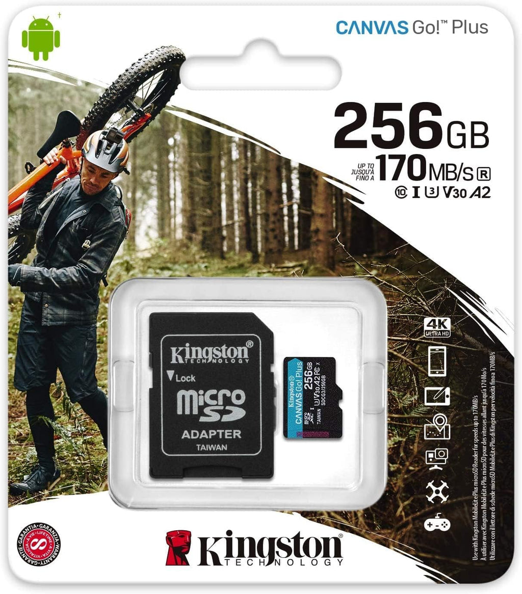 MicroSD Card 256GB for 4K Drone Recording with Card Reader Q3563