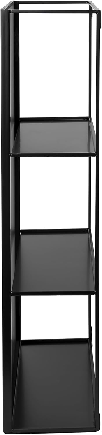 Black Metal Bathroom Mirror Storage Cabinet with 3 Shelves G8110