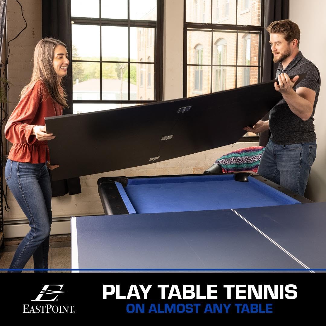 Foldable Table Tennis Conversion Top, Portable, Blue U83261