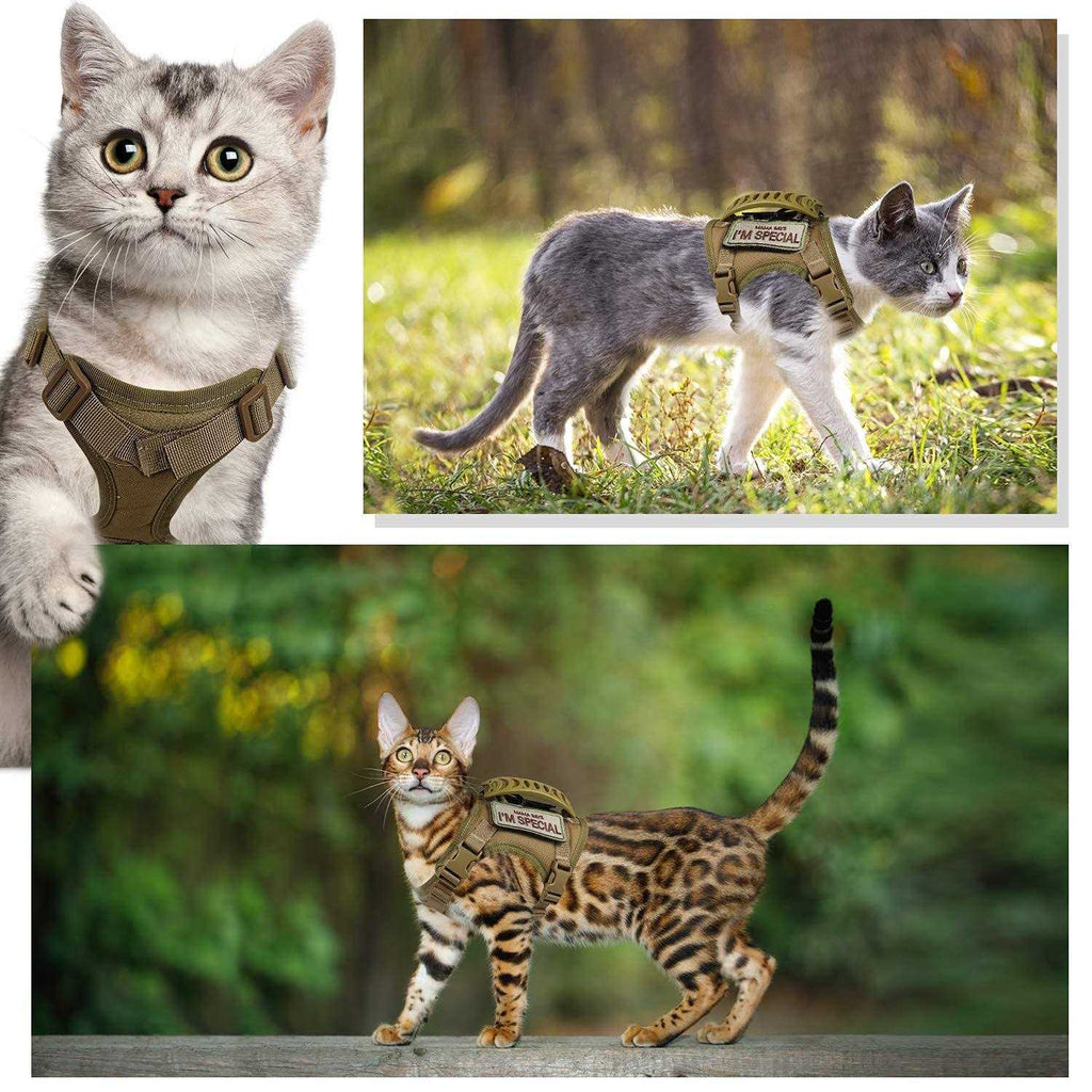 Tactical Cat Harness for Walking Escape Proof Soft Mesh Adjustable Pet Vest W95062