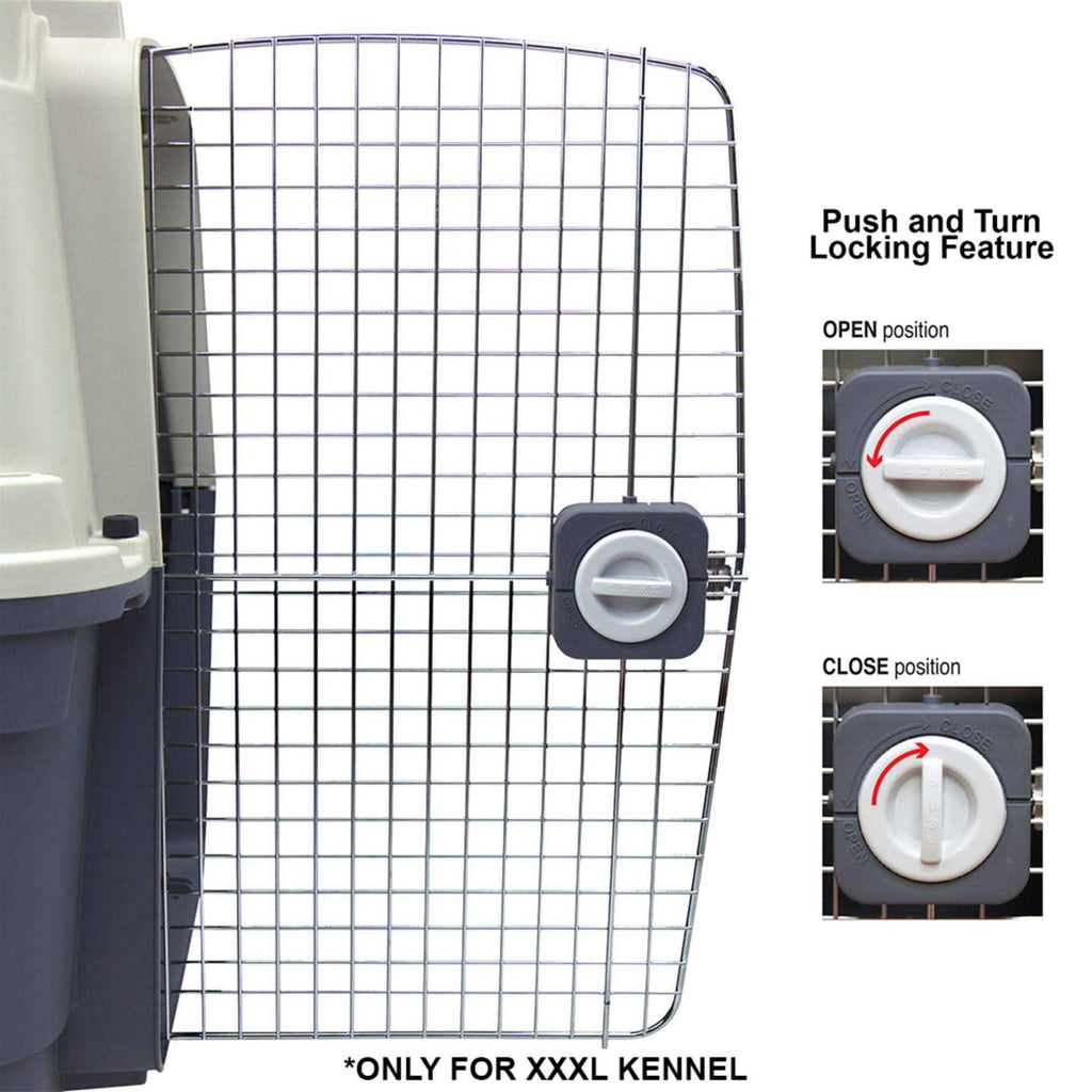 Rolling Plastic Wire Door Travel Dog Crate A2513