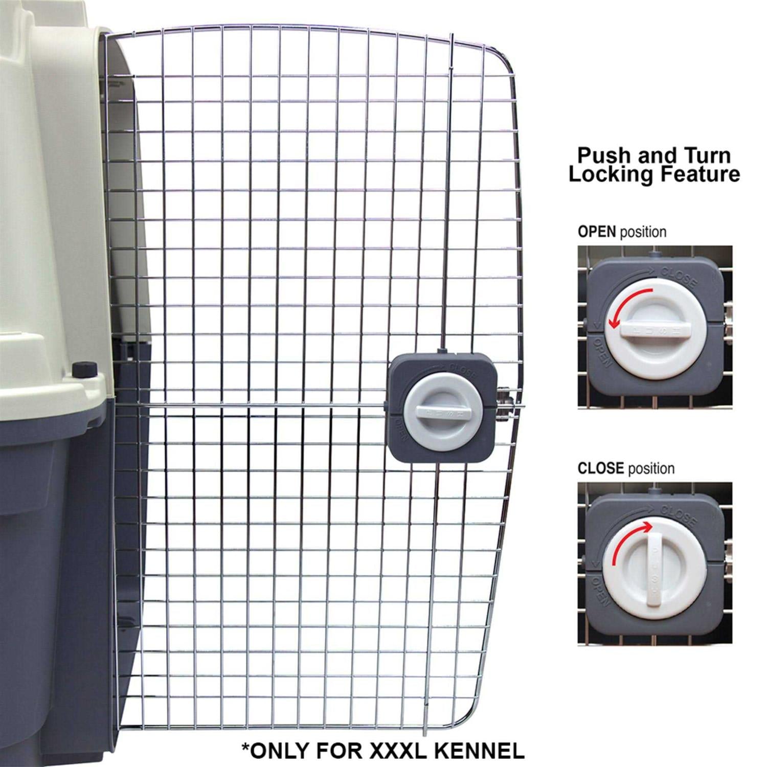 Rolling Plastic Wire Door Travel Dog Crate A2513