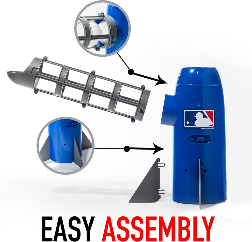 Kids Pitching Machine Baseball Trainer with 5 Plastic Balls and Bat O9713