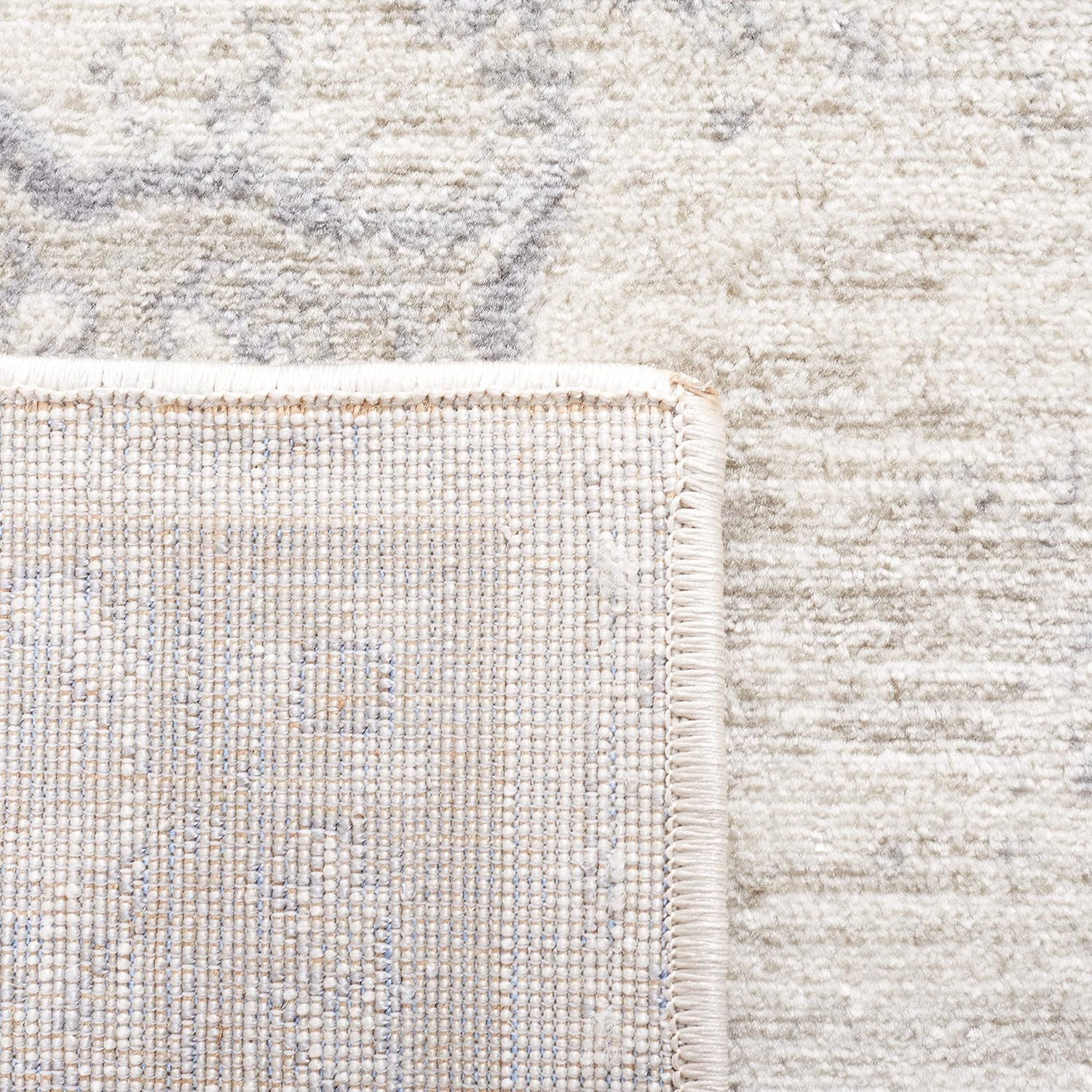 Area Rug 9' x 12' Ivory & Beige Medallion Distressed Design G398207
