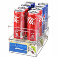 2 Pack Pantry Organization and Food Storage Bin,Stackable Clear Plastic Refrigerator Organizer Bins for Kitchen,Fridge, Cabinet Organization and Storage for Packets, Snacks, Fruit, Soda ,Spice Packets