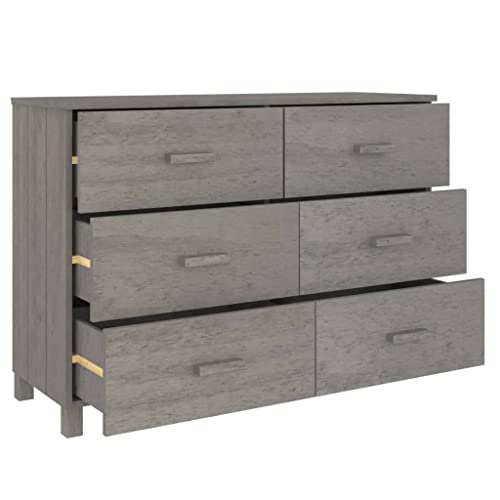 Sideboard Light Gray Solid Wood Pine with Storage C936