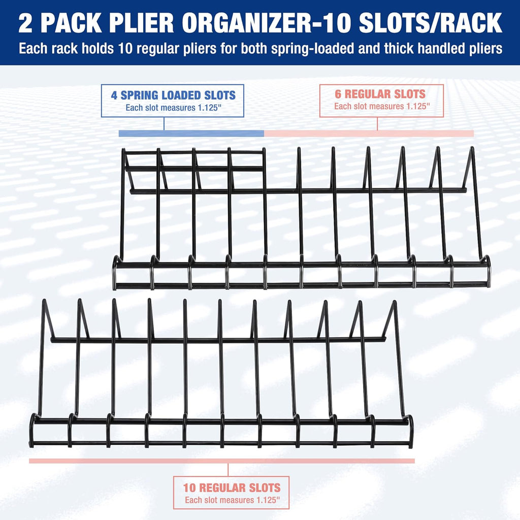 2-Pack Plier Organizer Rack, Tool Box Storage Holder, 20 Slots N5899