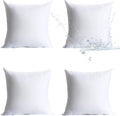 18 x 18 Pillow Inserts Outdoor, Pack of 4 Water Resistant Hypoallergenic Square Decorative Throw Pillow Cushion Stuffer Forms Couch Sham - 18 x 18 inches