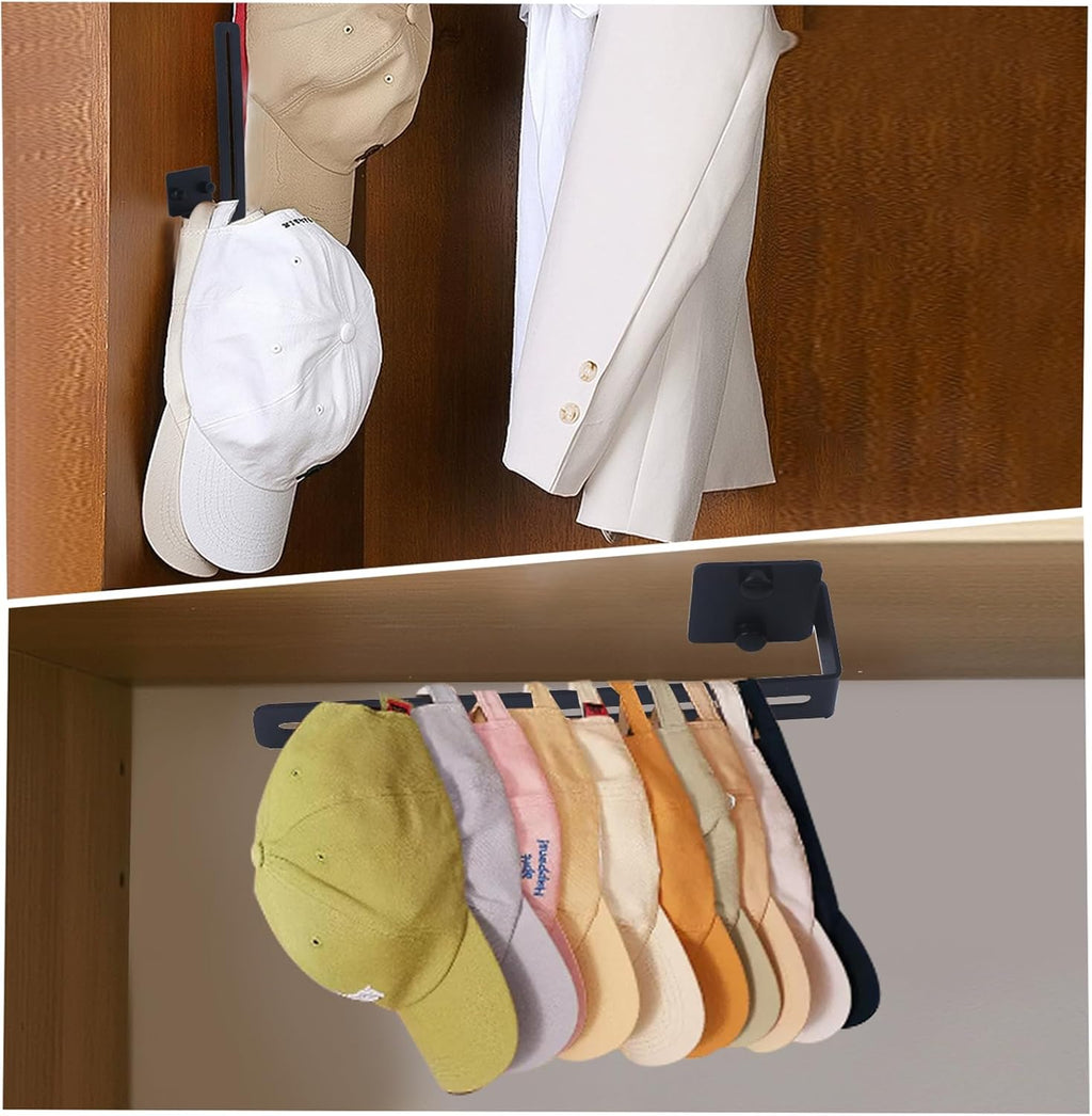 Hat Racks for Baseball Caps Wall Mount, Adhesive Hat Organizer T70576