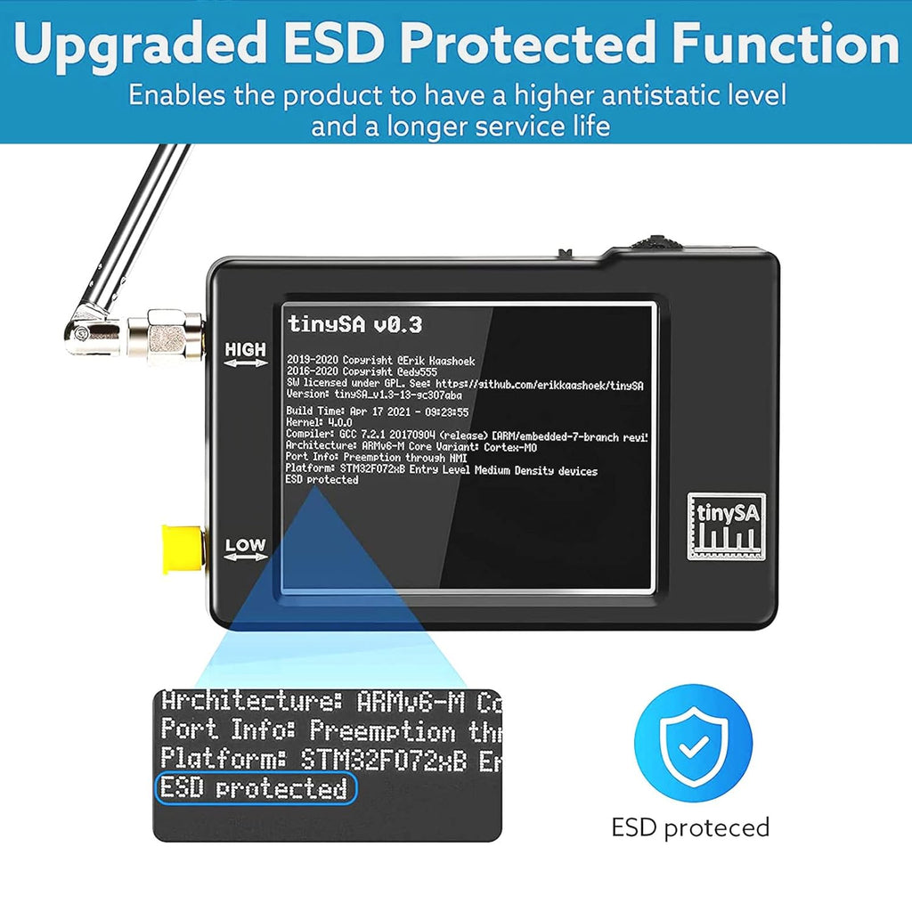 Spectrum Analyzer Handheld, 2.8inch Touchscreen 100KHz-960MHz Portable Frequency Analyzer S83804