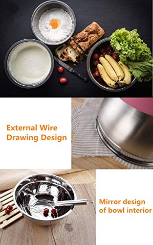 Stainless Steel Mixing Bowls with Airtight Lids, 6 Piece Colorful Nesting Set J126808