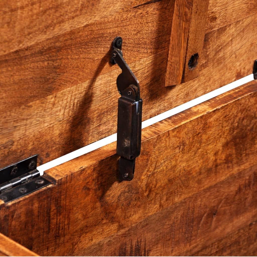Wooden Storage Chest with Lid, Large Rustic Trunk for Living Room and Bedroom R585529