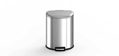 Step-on Trashcan, 13.2 Gal, Stainless Steel R6263