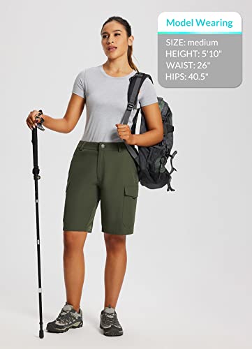 Women's Hiking Cargo Shorts 10" Quick Dry with Pockets A548993