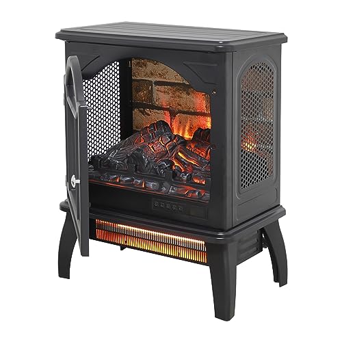 1500W Infrared Freestanding Electric Fireplace Heater with Remote V472