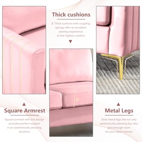 Tufted Velvet Living Room Couch Set, 3 Piece V6003