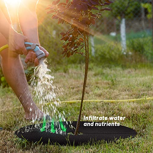 Non-Woven Tree Mulch Ring (8 Pack) Weed Barrier Mat I43781