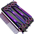 Smithking 7.0 inches Professional Dog Grooming Scissors Set Straight &amp; thinning &amp; Curved &amp; chunkers 4pcs in 1 Set - Pet Supplies online store