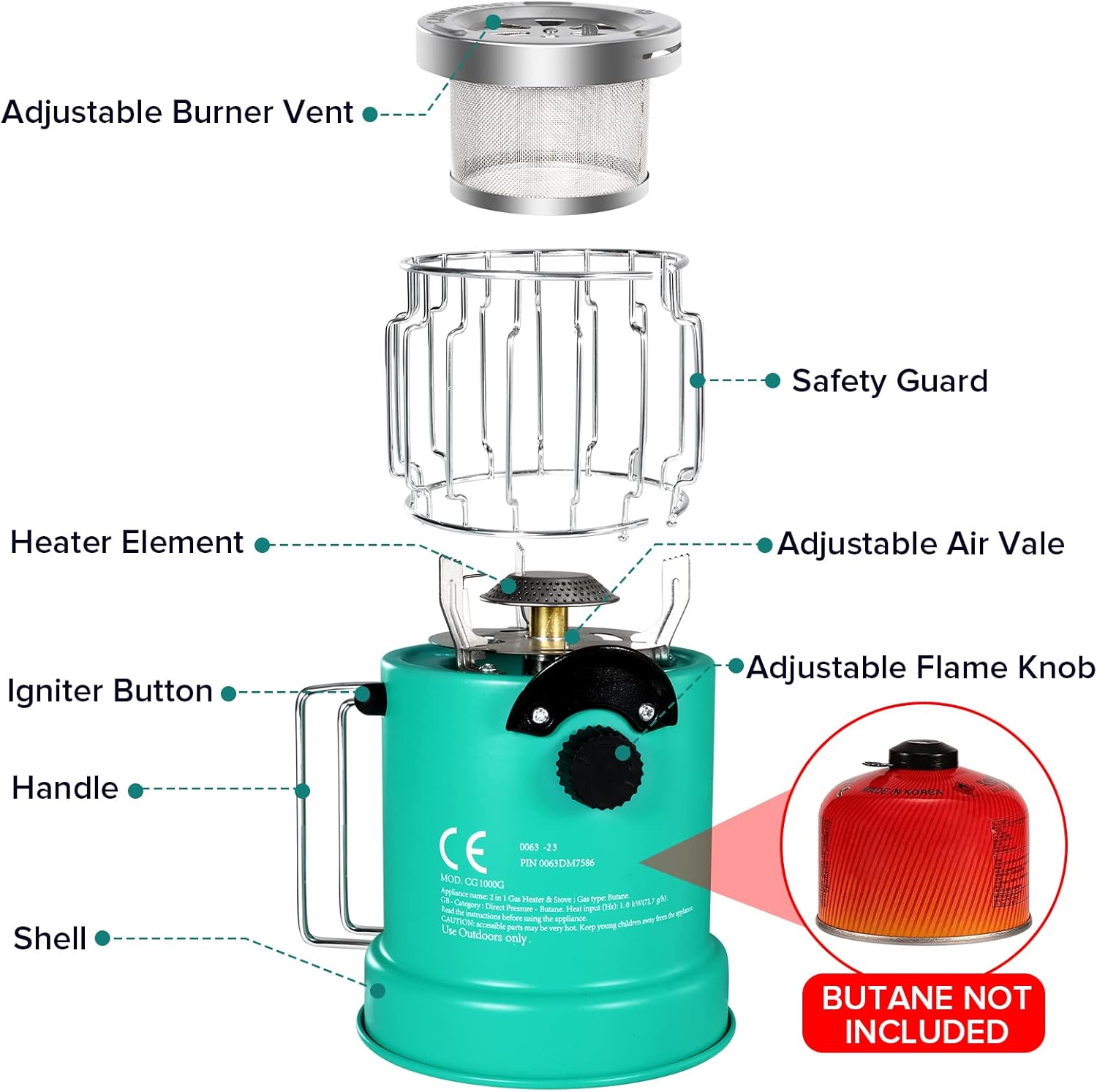 Portable Propane Heater & Stove for Camping, Ice Fishing, Hunting X7762
