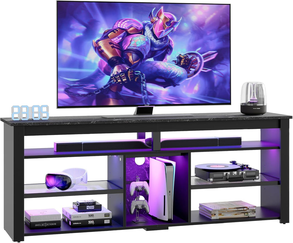 TV Stand for 65/70 inch TV with LED Lights and Storage I908