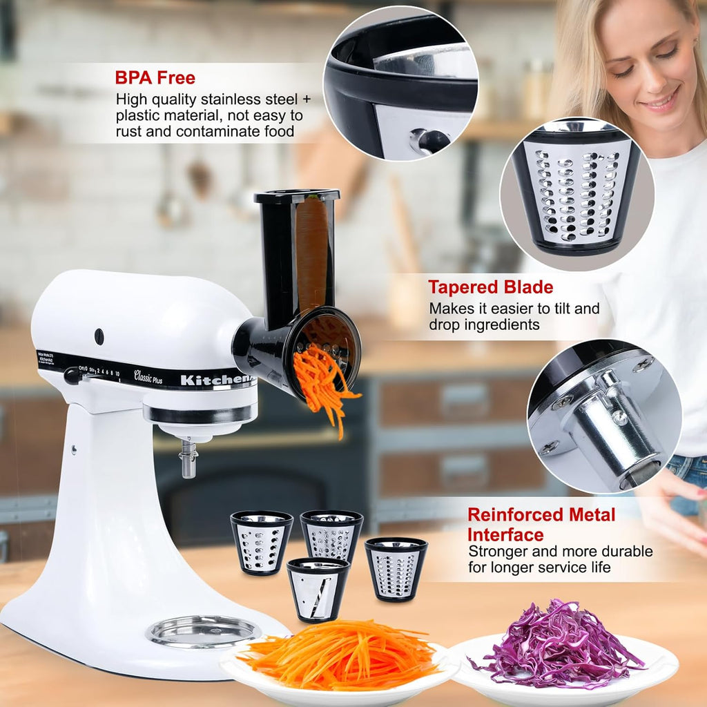 Cheese Grater Attachment for Stand Mixer with 4 Blades N8704