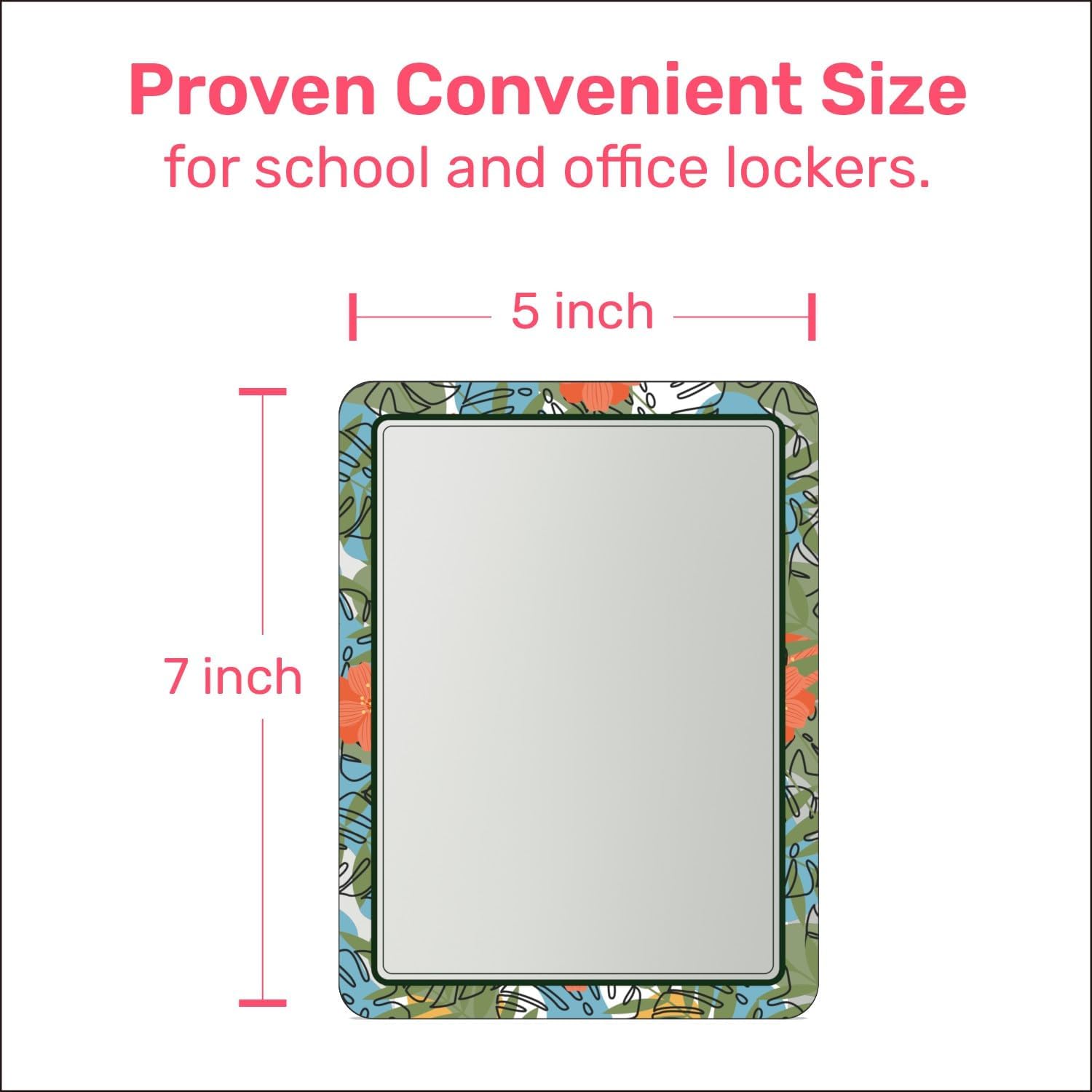 Magnetic Mirrors for Locker, 2 Pack, 5x7 Inch W110