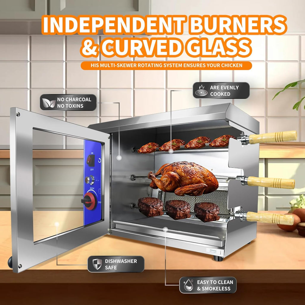 Gas Rotisserie Oven Shawarma Grill Machine with 3 Auto Rotating O806040