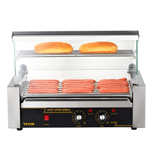 Hot Dog Roller, 12 Capacity, Stainless Steel Cook Warmer with Dual Temp Control R422034
