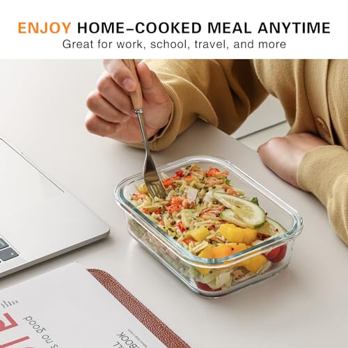 Glass Meal Prep Containers with Lids, 22 Oz, 10 Pack V40533