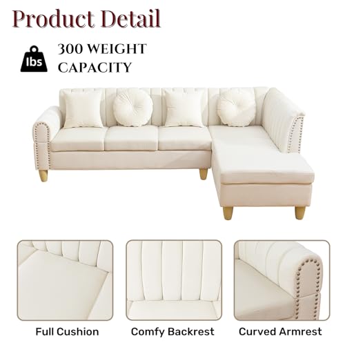 L-Shape Sectional Sofa with Curved Armrests B914