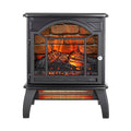 1500W Electric Fireplace,18” Infrared Freestanding 11 Temperature Mode Stove Heater for Indoor Use W/ 3D Realistic Flame,Firewood,Furnace Block Effect Background & Remote,Overheat Safety Protection