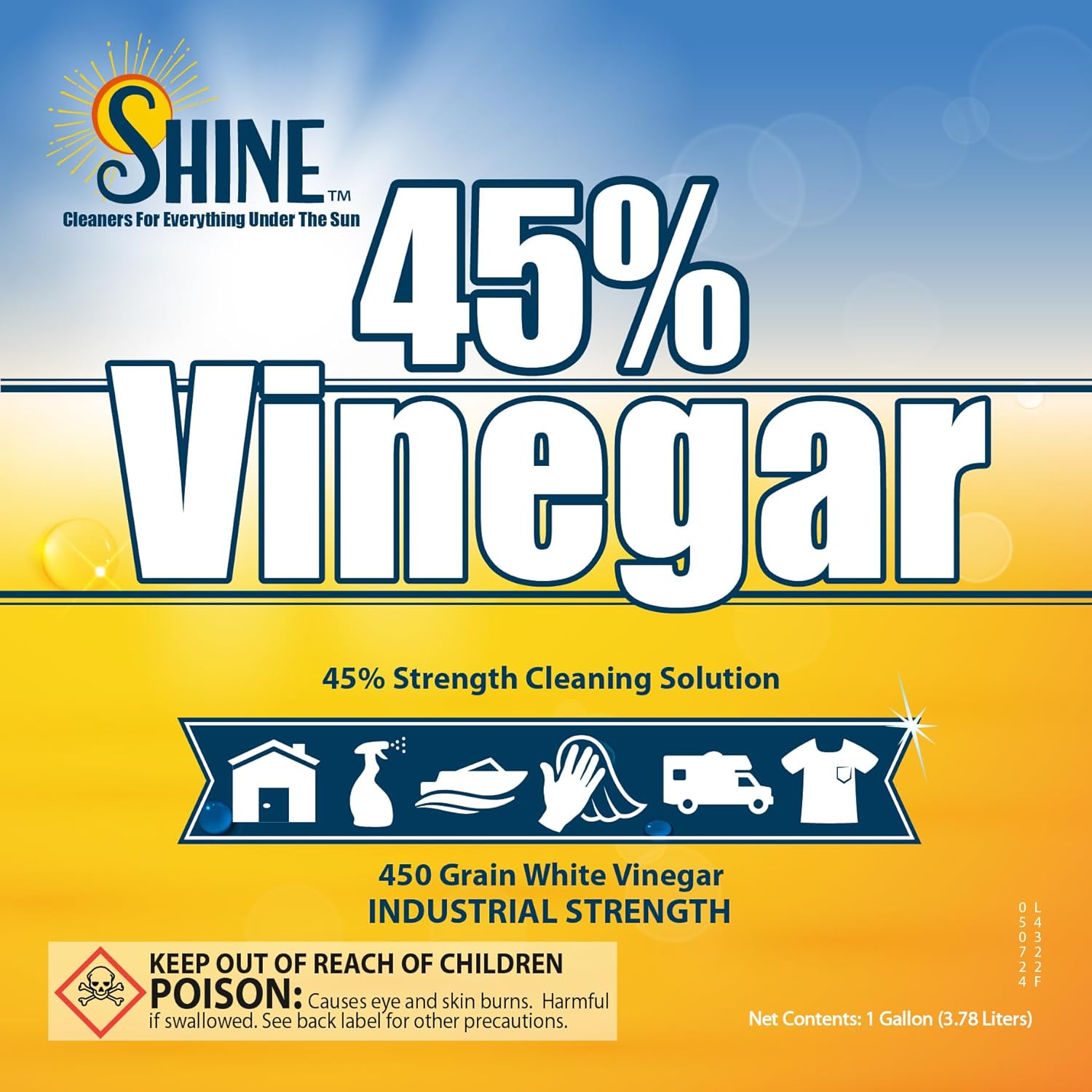 45% White Vinegar Concentrate, 1 Gallon T7245