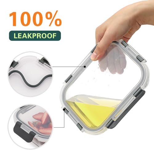 Glass Meal Prep Containers with Lids, 22 Oz, 10 Pack V40533