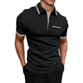 Mens Plus Size Tshirts Zipper Turn Down Collar Short Sleeved T Shirt Solid Color Polo Shirts Sports Dailywear T-Shirt