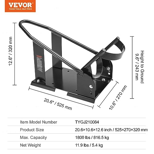 Motorcycle Wheel Chock, 1800 lbs Capacity, Heavy-Duty Steel Front Wheel Stand with 3 Adjustable Holes, for 15"-21" Motorcycles L517786