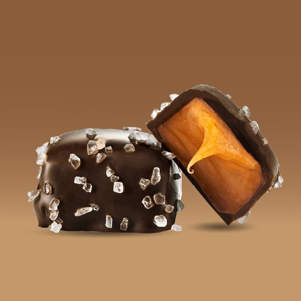 Dark Chocolate Caramel Sea Salt Squares Candy, 2-Pound Pack P989