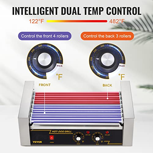 Hot Dog Roller, 12 Capacity, Stainless Steel Cook Warmer with Dual Temp Control R422034