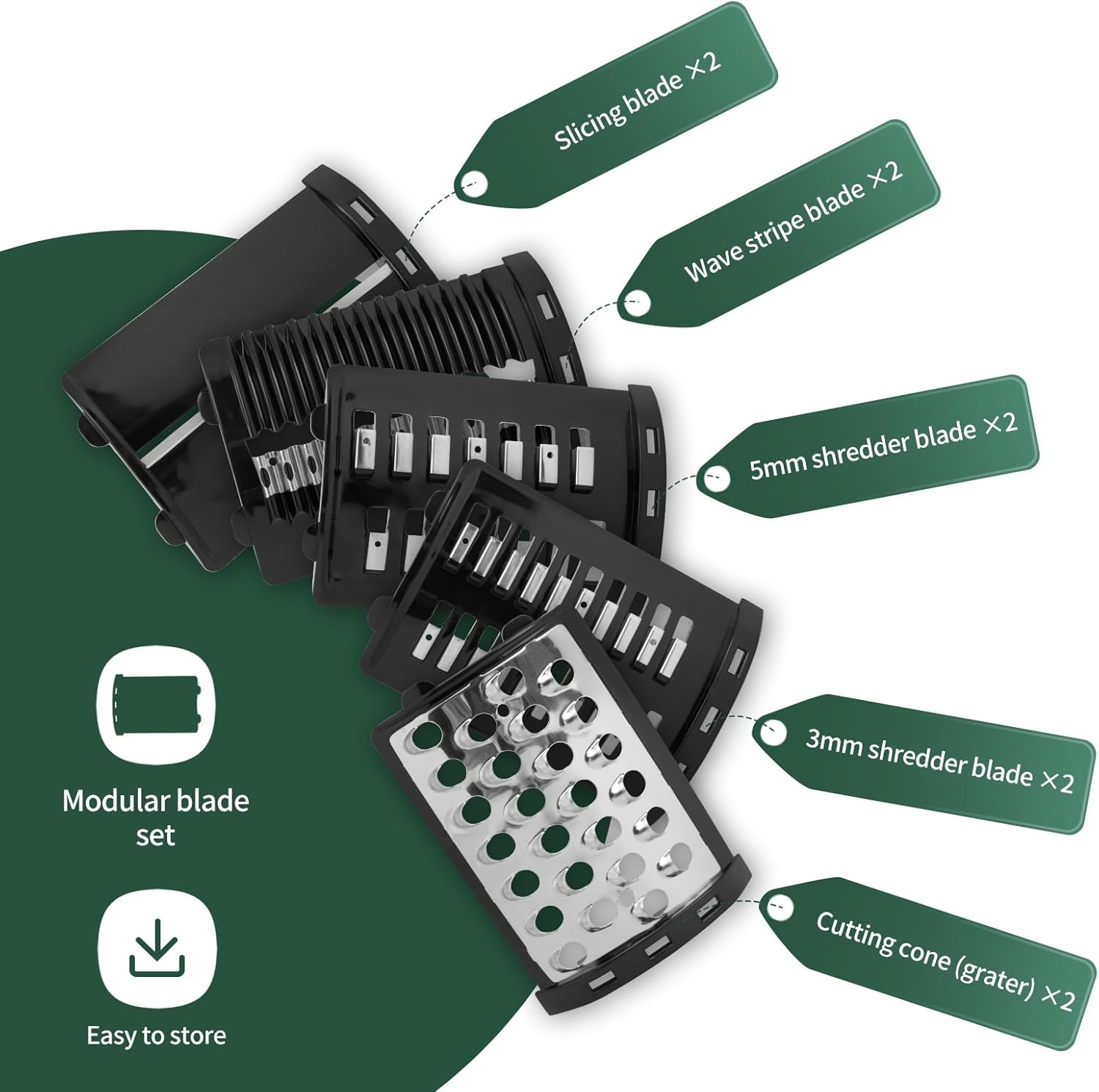 Food Slicer and Cheese Grater Attachment for Stand Mixer with 5 Blades P76652