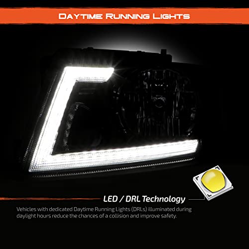 Chrome LED Tube Headlights for 2004-2008 Ford F150 & 06-08 Lincoln Mark LT F438