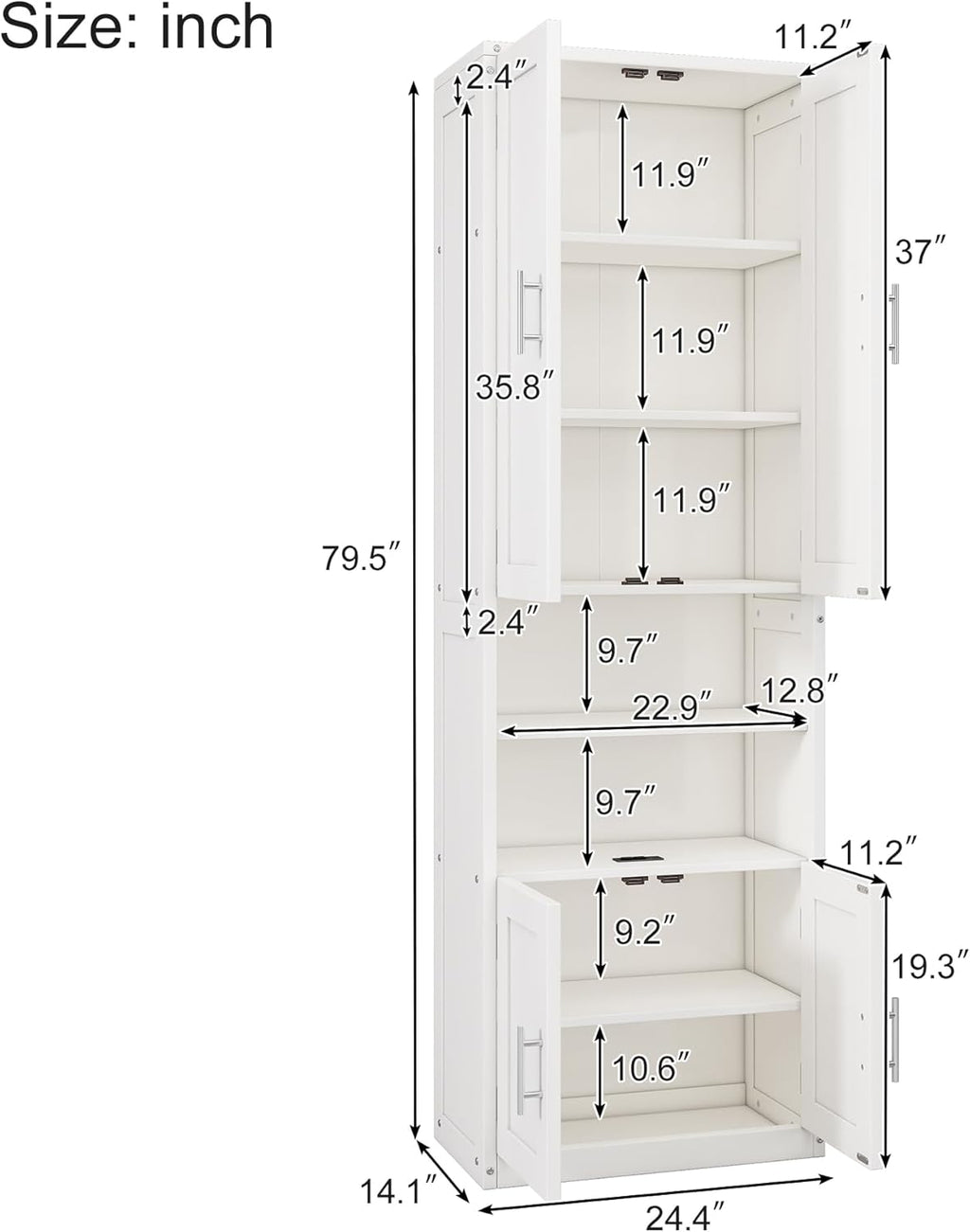 Queen Size Murphy Bed Chest with Desk and Side Storage Cabinet, Solid Pine, Foldable K896821